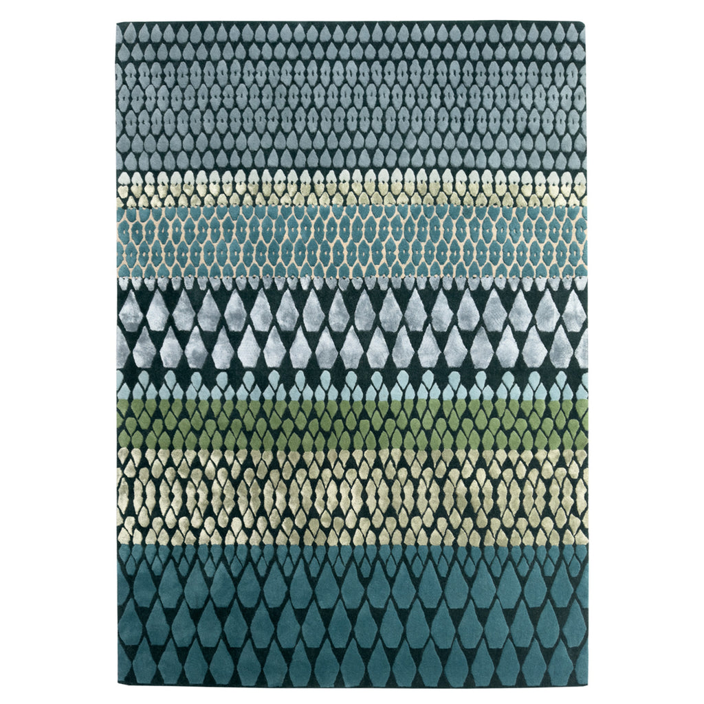 luxury rug, geometric rug, modern rug, wool rug, blue rug, green rug, designer rugs, blue ombre rug, diamond shaped rug, modern rug 