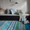 luxury rug, geometric rug, modern rug, wool rug, blue rug, green rug, designer rugs, blue ombre rug, diamond shaped rug, 